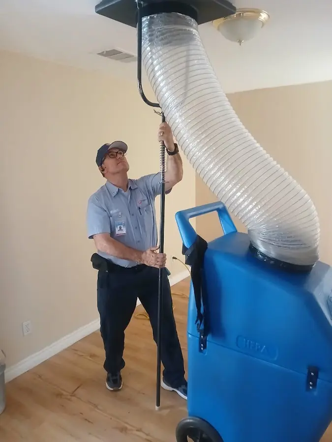 Mini Split Installation technician using HEPA equipment in Lake Wylie